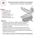 Ethical Standards of Black Psychologists Building Toward a Restorative Justice Model
